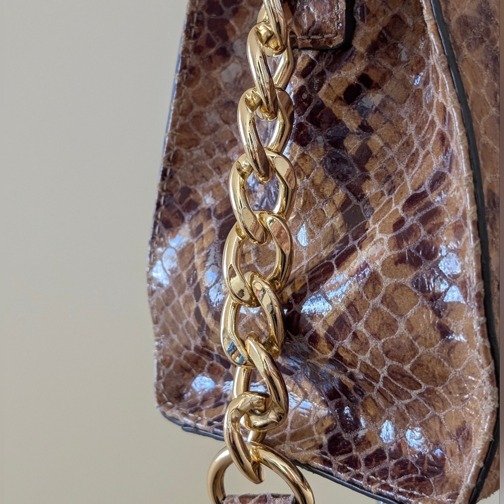 Michael Kors Hamilton Snake Print Satchel Bag - Picture 7 of 16